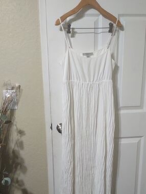 AllSaints White Spaghetti-Strap Maxi Dress Size M